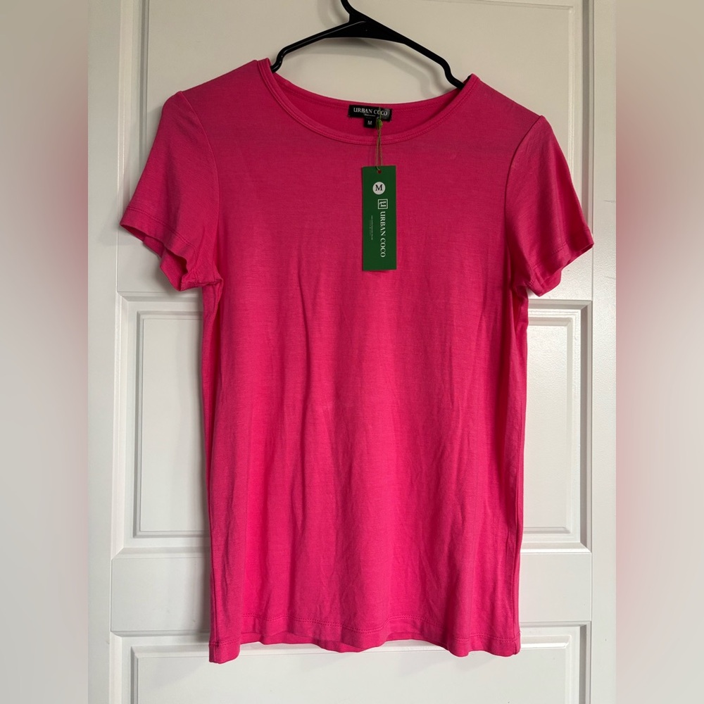 NWT Vibrant Pink Short Sleeve Tee by Urban Coco